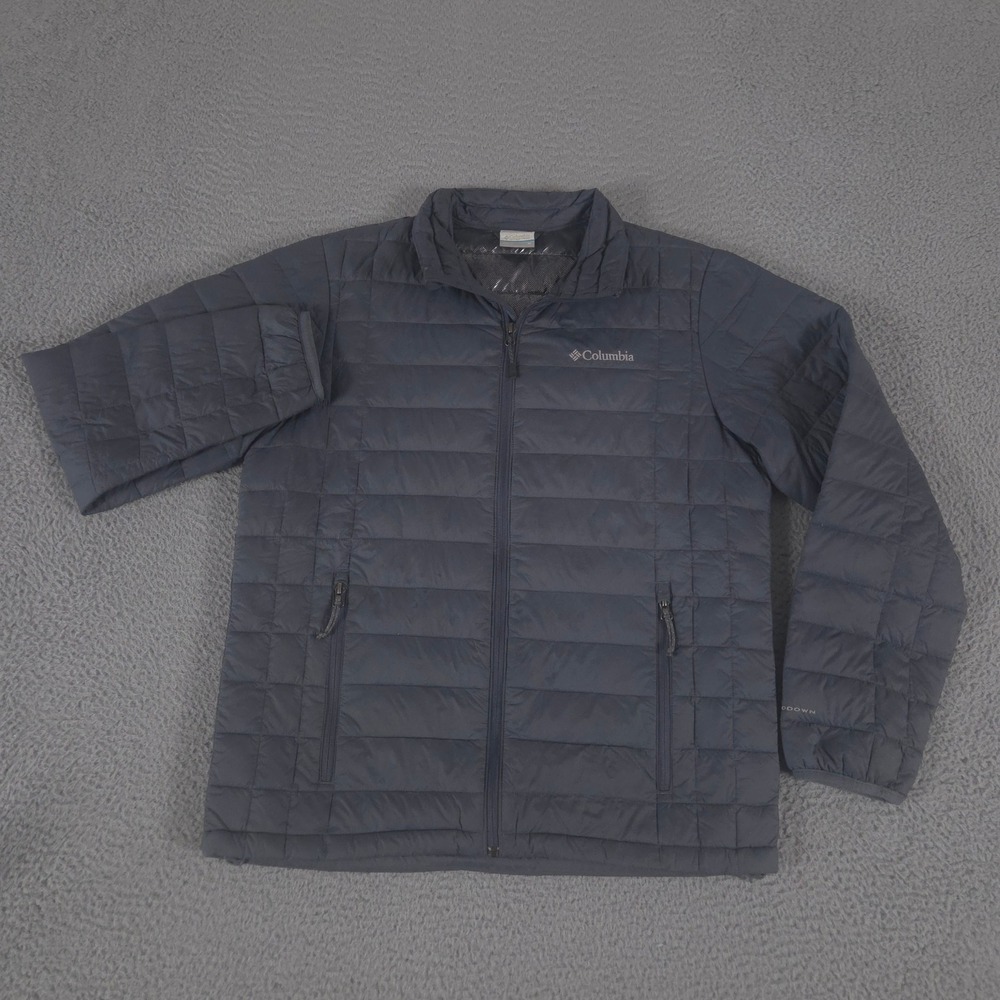 Columbia Jacket Mens Medium Gray Voodoo Falls 590 TurboDown Quilted Omni-Heat